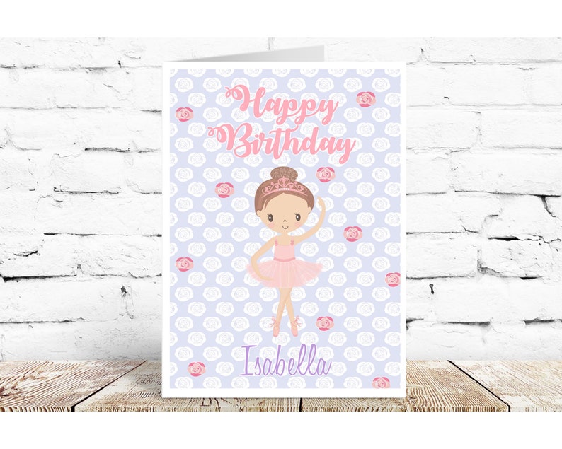 personalised birthday card Ballet girl for her