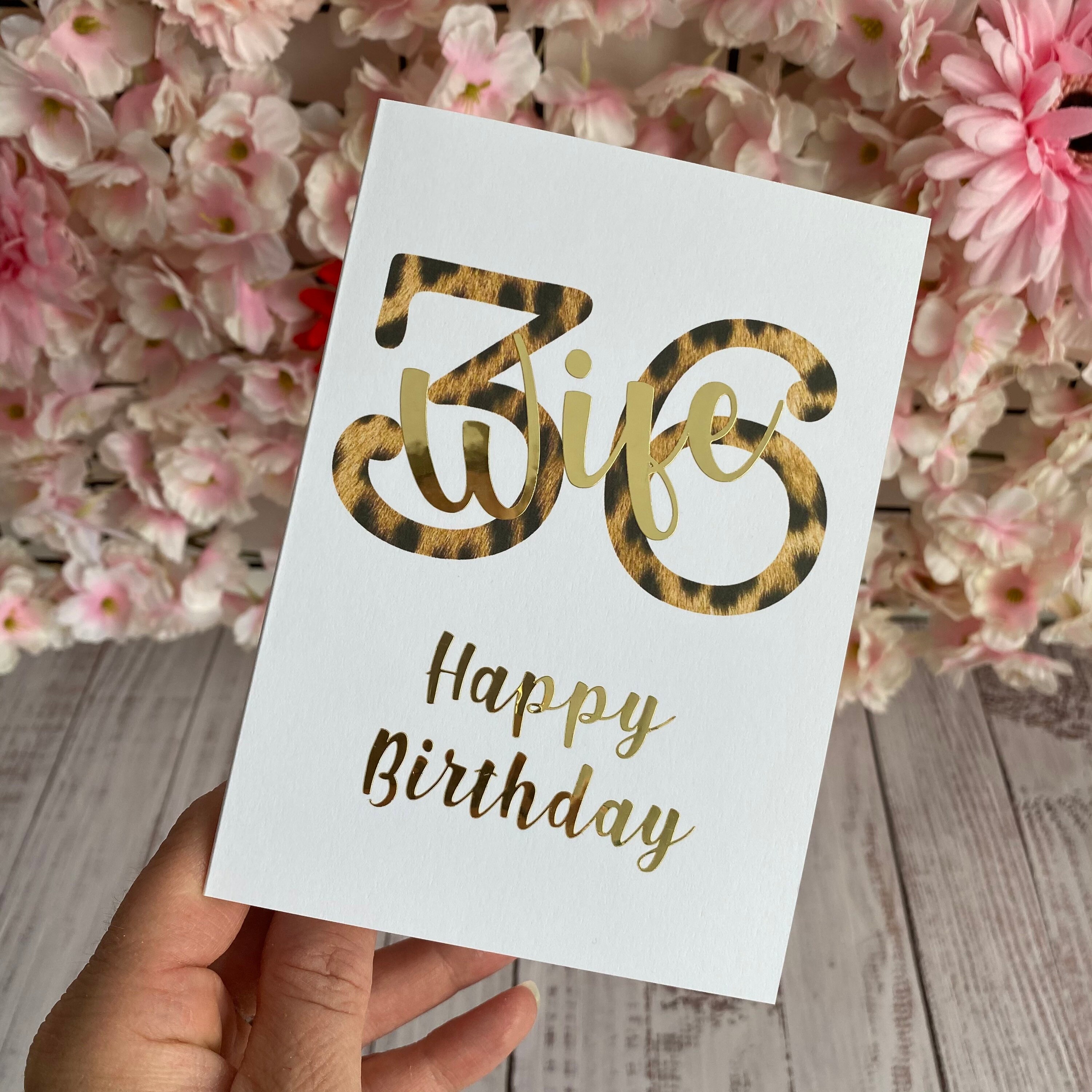 wife birthday card personalised birthday card for her etsy