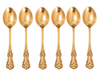 Indian Art Villa Brass Designer Spoon Sets, Tableware Home Hotel , Length - 6.5 Inch.