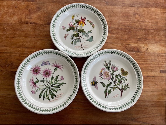 Tazza E Piattino Portmeirion Botanic Garden, Design Tradizionale Con Fiori E Farfalle, Diametro 10,2 Cm