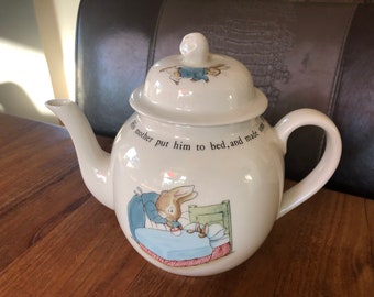 Wedgwood Beatrix Potter Große Teekanne – Große Teekanne – Teekanne in Originalgröße – Peter Rabbit – Hergestellt in England