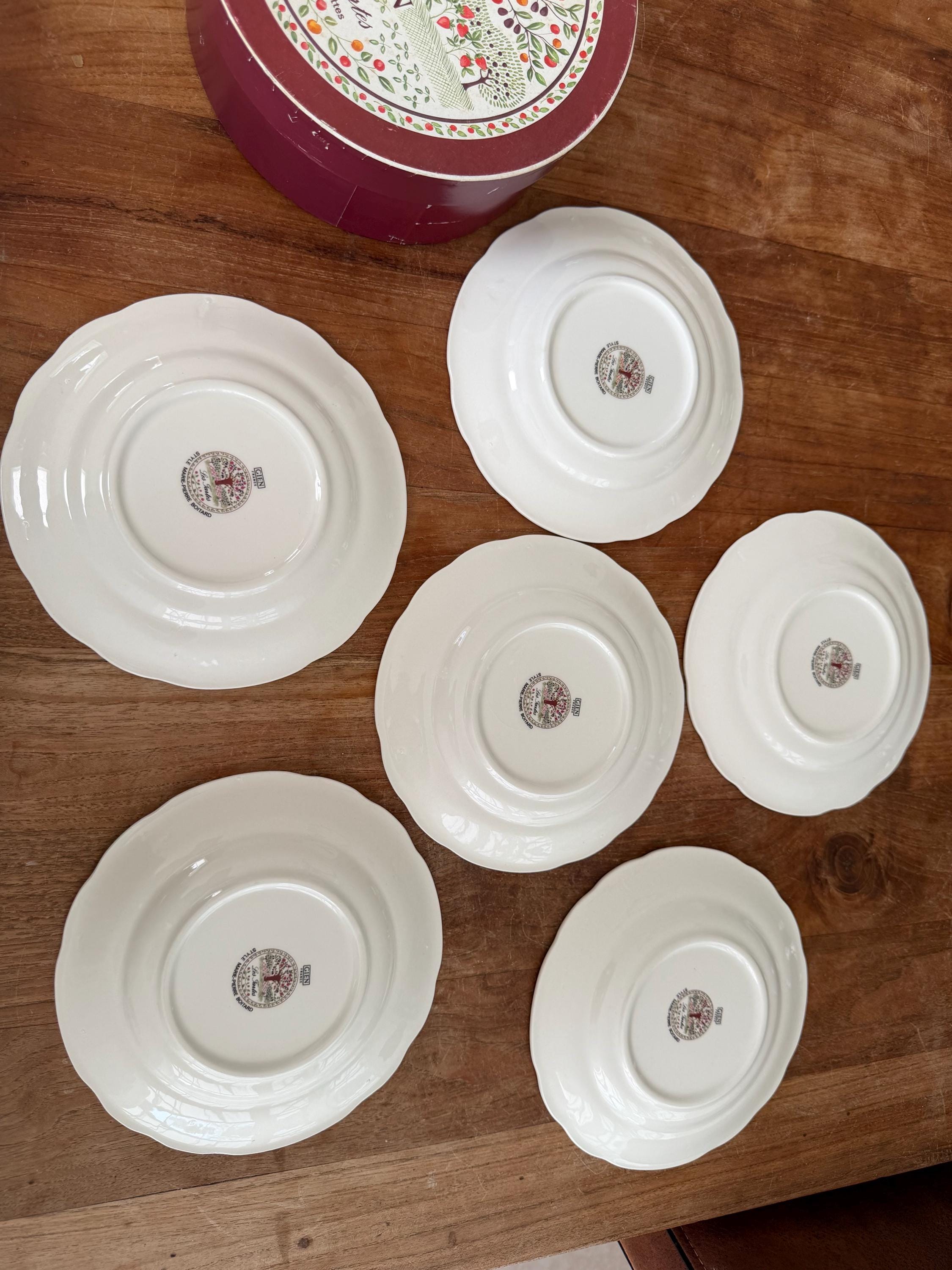 Set of 6 Gorgeous Gien France Les Tartes Breakfast Plate-breakfast