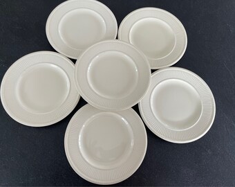 Set di 6 eleganti piatti Wedgwood of Etruria & Barlaston Edme per pasticceria, piatto per torte/crostate, piatto piccolo per pane e burro, 16 cm, anni '30, logo verde