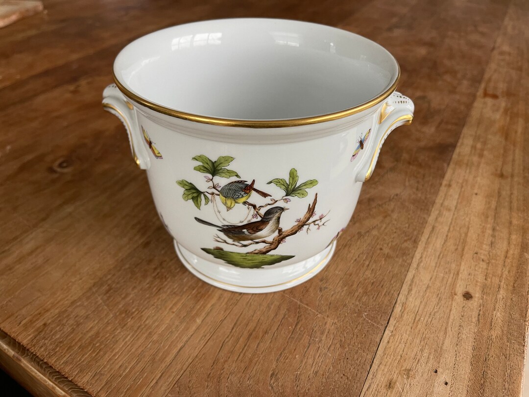 A Herend Rothschild Groot Cachepot/bloempot Large Cache Potplanter