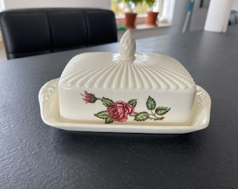 A Vintage Wedgwood of Etruria & Barlaston-Moss Rose-botervloot/Covered butter dish-Very Rare