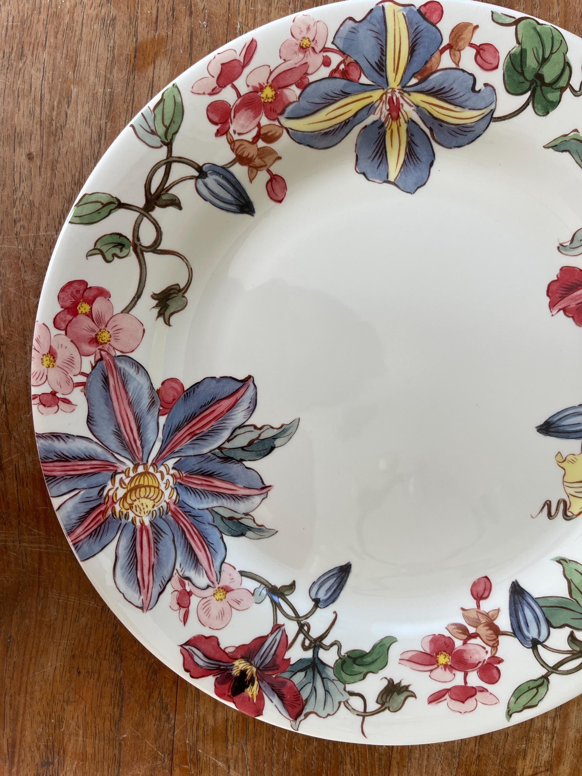 A Beautiful Gien France-clematites/clematis -dinner Plate-dinner