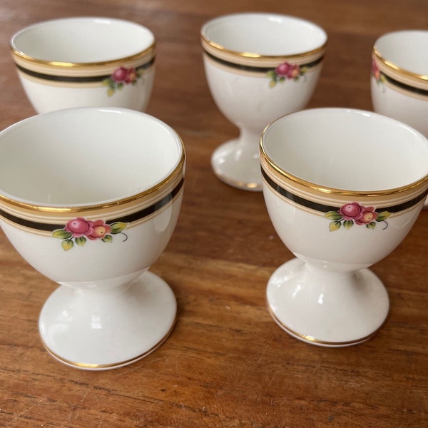 Set of 5 Vintage Wedgwood Bone China-Clio-Egg Cup-Egg Cup-Egg Holder-Egg Cup- Rare!