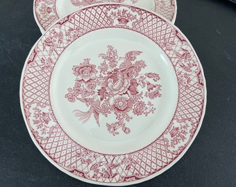 A Vintage Mason's Ironstone Stratford Pink dinerbord - dinner plate- 26,5cm -Rare!- made in England!