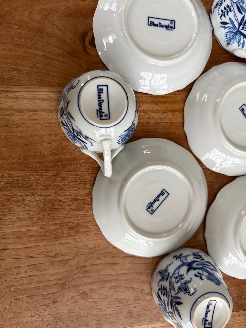 Set of 4 Gorgeous Vintage Blue Danube Blue Onion Teacup/coffee Cup With ...