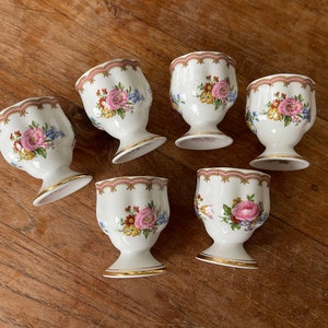 Set of 6 Royal Albert Lady Carlyle- Bone china vintage English tableware-Egg cup-Egg cup-Egg cups-Rare!