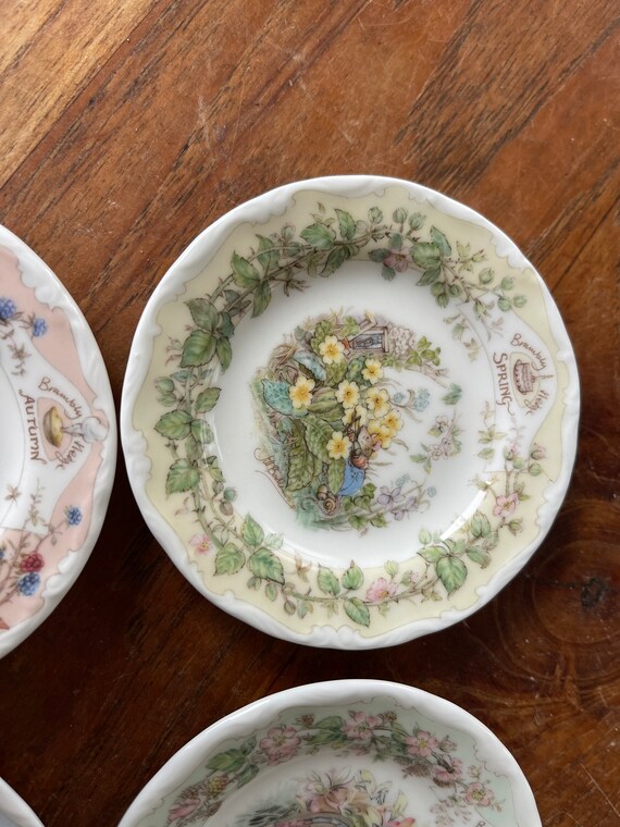 Set of 4 Royal Doulton Brambly Hedge Mini Plate- 8.5cm- Mini