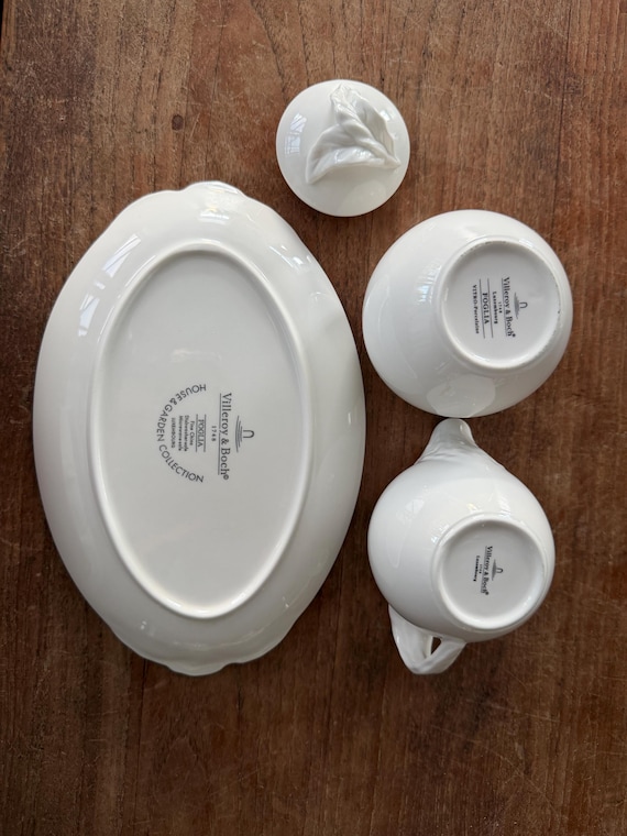 Villeroy and Boch Luxembourg- Foglia Vitro Porcelain Sugar Bowl