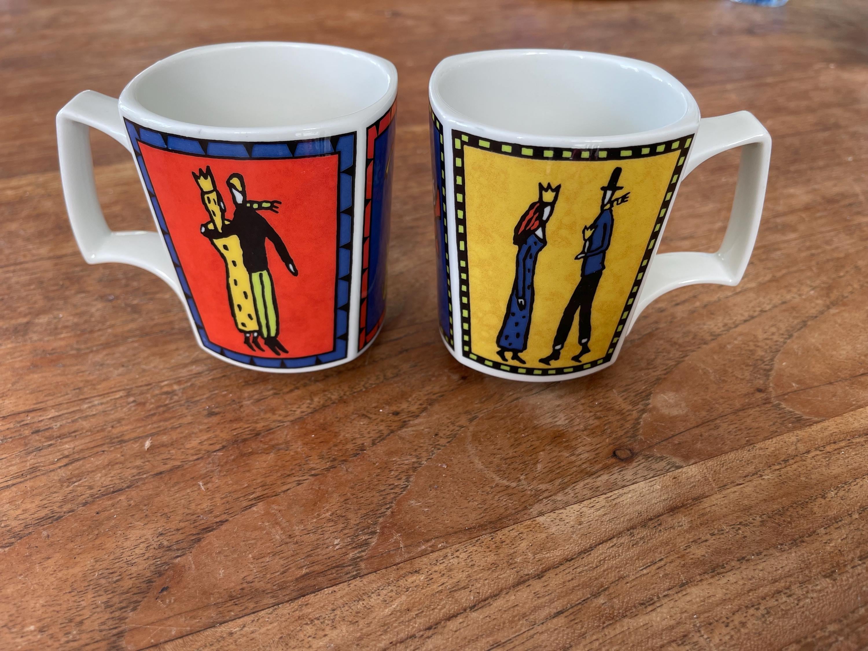 Set of 2 Gorgeous Rosenthal Studio Line Flash Love Story-mug/cup