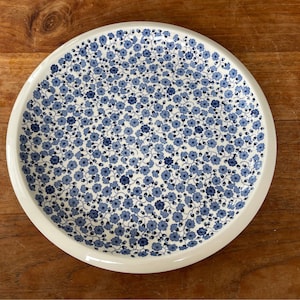 Un magnífico plato llano vintage Wedgwood Enoch Tunstall Ltd - Camille-Blue-Plato llano-Azul/Blanco-26cm - ¡Muy raro!