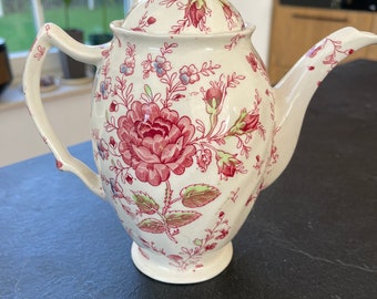 Vintage Johnson Brothers Rose Chintz Pink Teapot, Retired 
