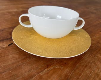 Rosenthal Soucoupe pour tasse à thé Flûte enchantée, porcelaine, blanc
