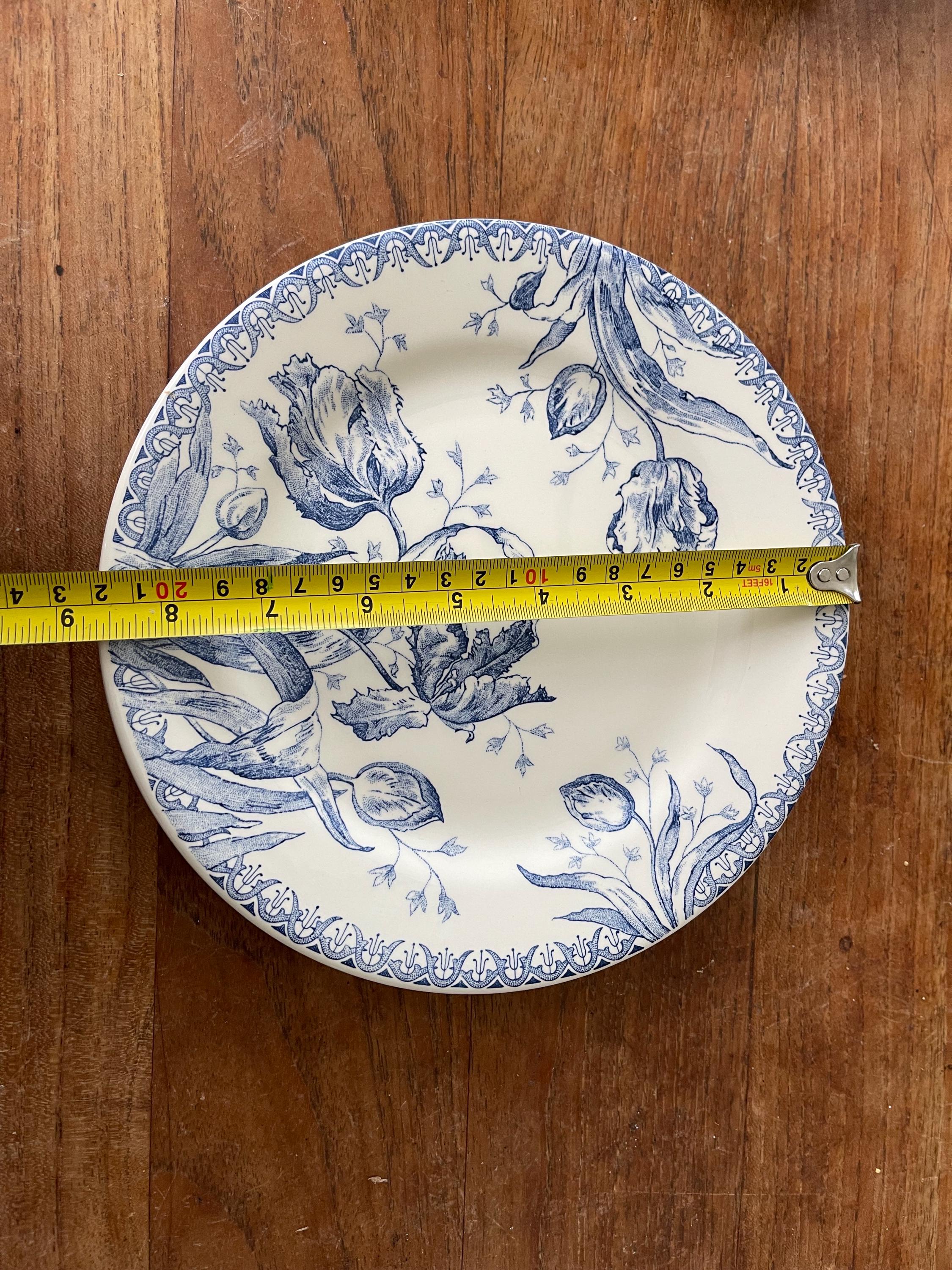 A Gorgeous Gien France- Tulipes- Blue/white Breakfast Plate- Lunch