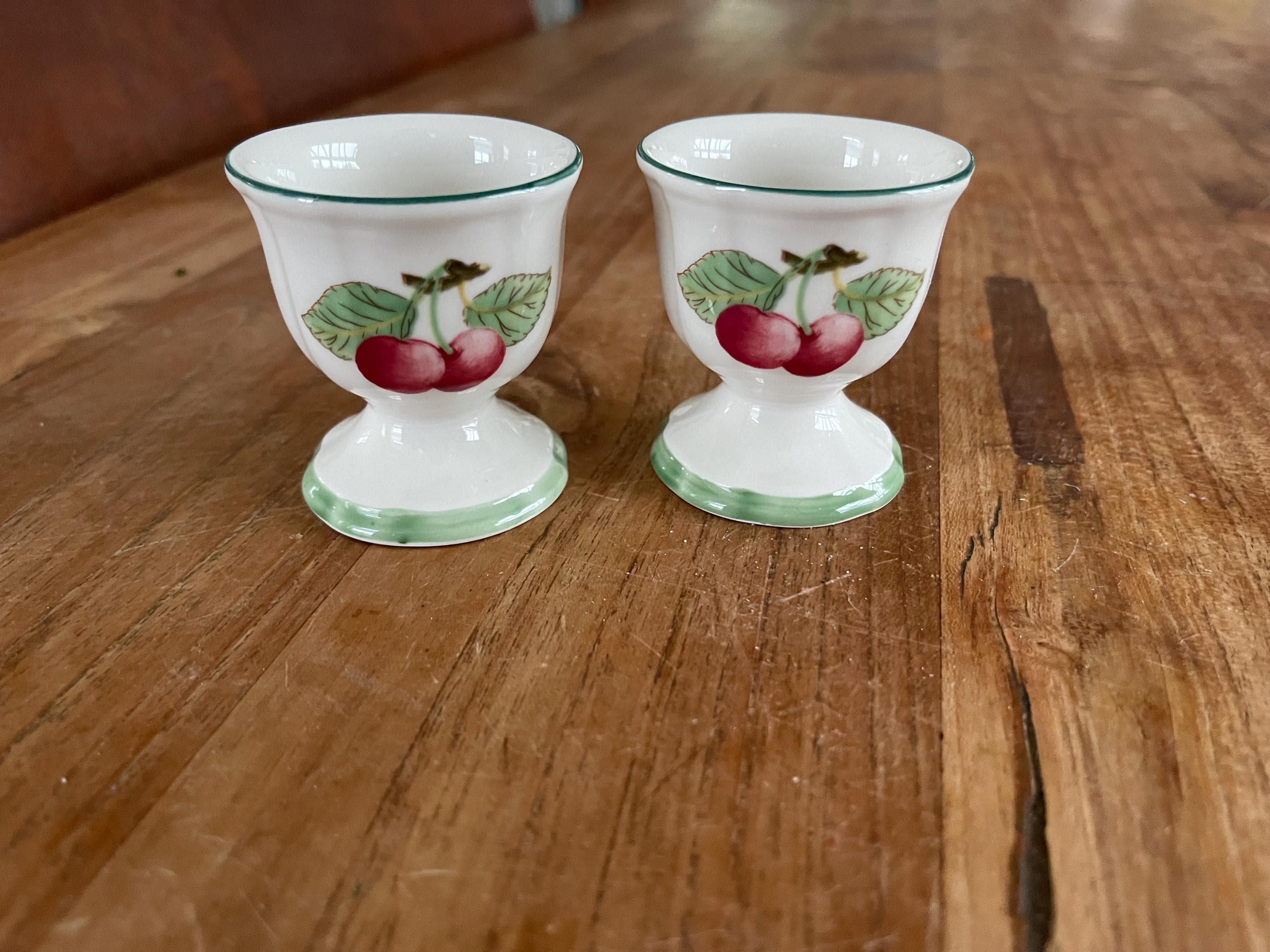 2er Set Wunderschöne Vintage Villeroy und Boch French Garden Eierbecher- Eierbecher-Eierbecher-Selten