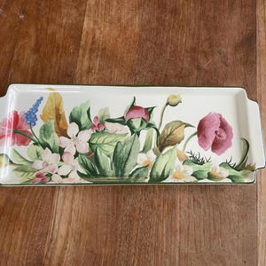 A Gorgeous Faiencerie De Gien France &quot;Volupte&quot; Cake Dish/Sandwich Tray- Sandwich/Cake Serving Dish/Tray -Very Rare!