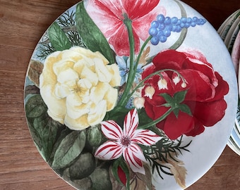 French GIEN Faience Ironstone Plates Set of 4, 1900s Antique