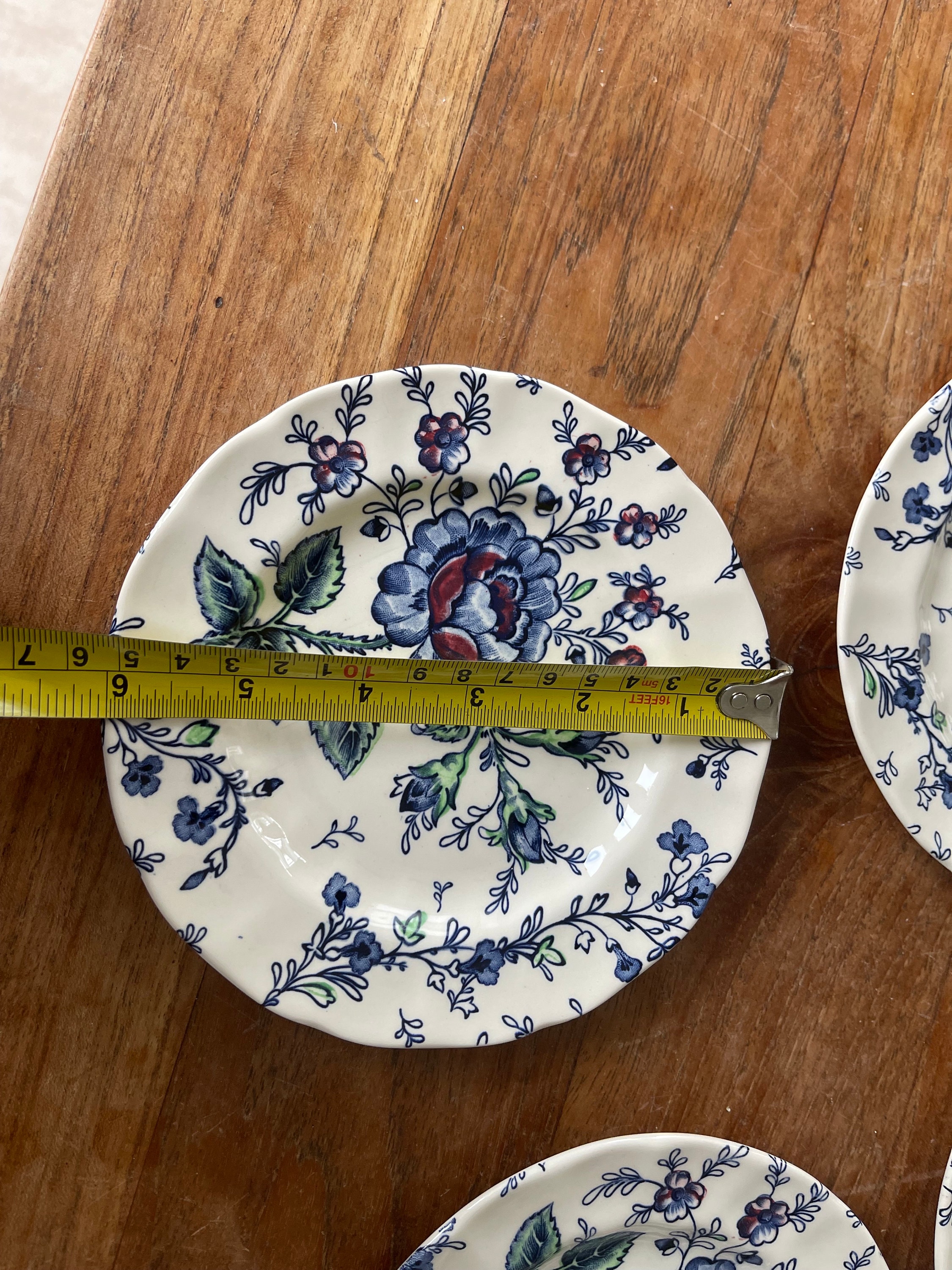 Set of 4 Beautiful Vintage Johnson Brothers/bros Rose Chintz Blue