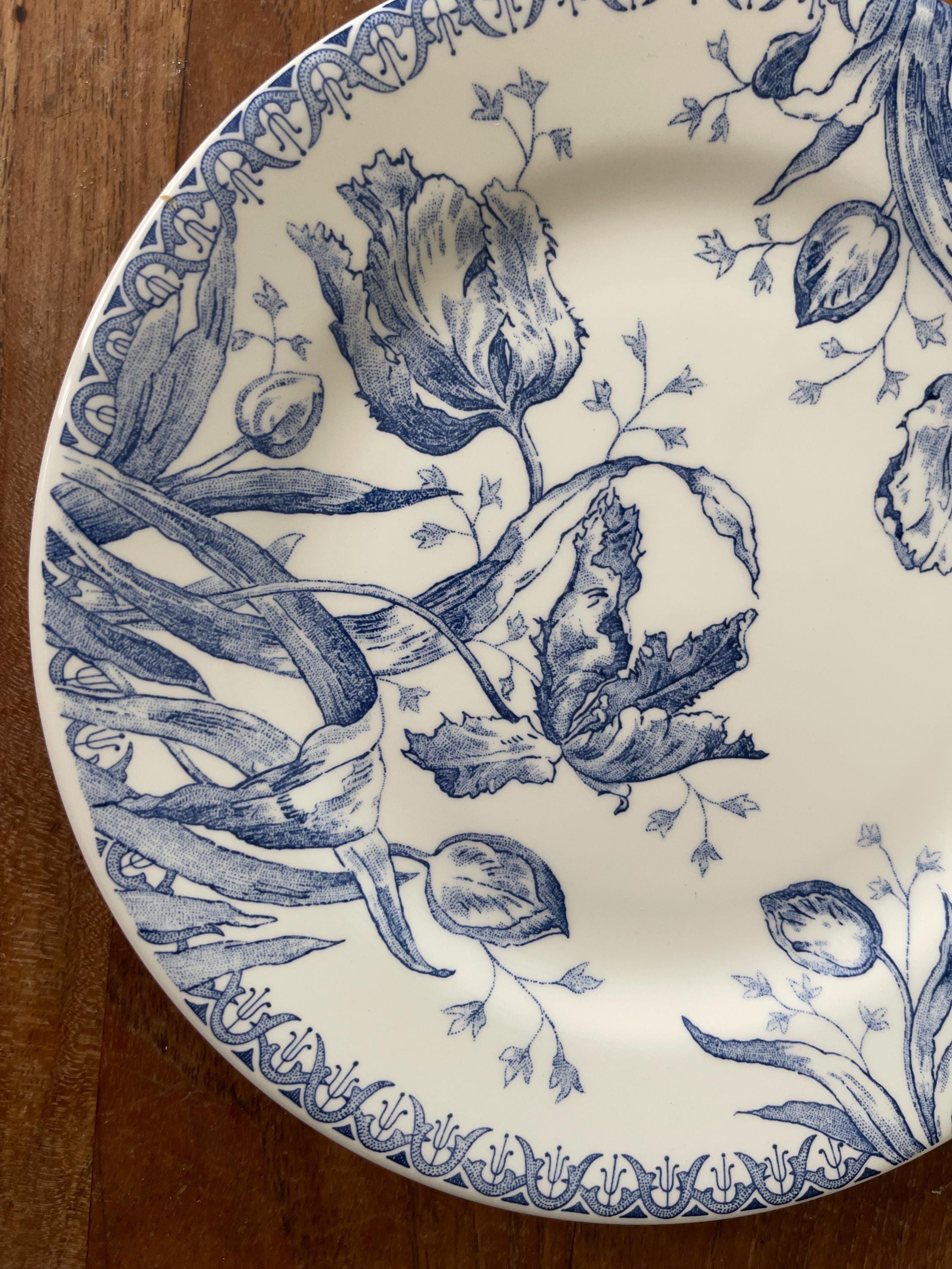 A Gorgeous Gien France- Tulipes- Blue/white Breakfast Plate- Lunch