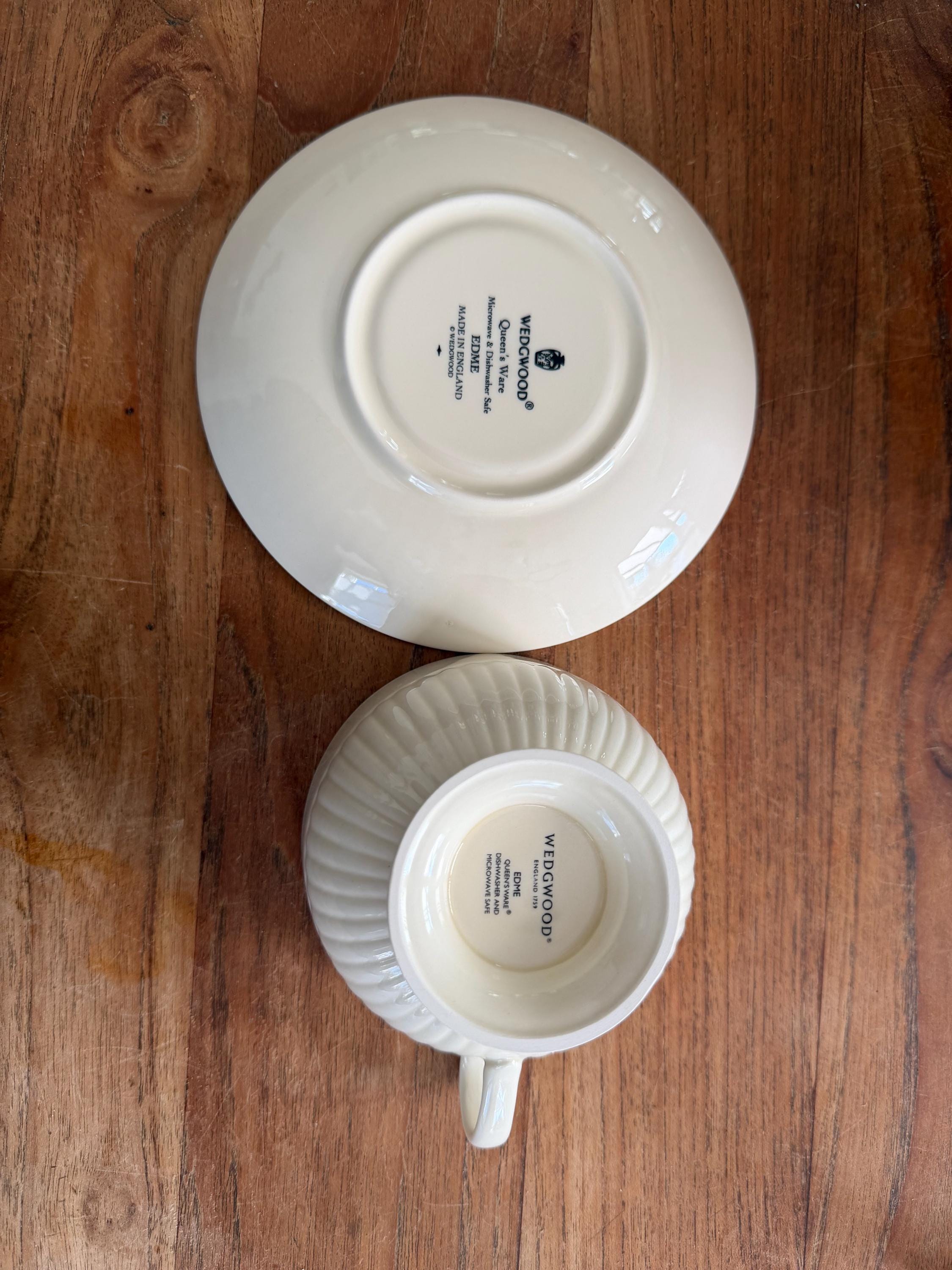A Gorgeous Wedgwood Queen's Ware Edme Jumbo Cup and Saucer