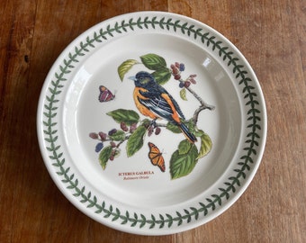 Ein Vintage Portmeirion Botanic Garden Birds Speiseteller-Speiseteller- 27cm-Made in England- Icterus Galbula/Baltimore Oriole