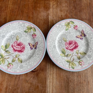 Set of 2 Beautiful Villeroy & Boch- Rose Cottage Breakfast Plate 