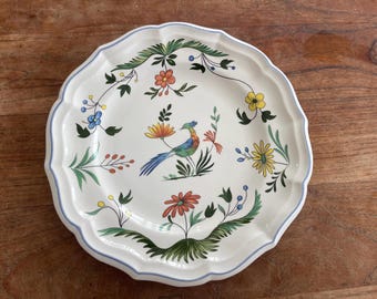 A Gorgeous Gien France-oiseaux De Paradis Dinner Plate/lunch Plate