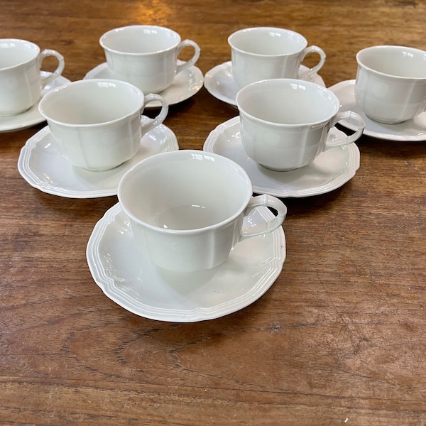 Set of 6 Villeroy and Boch Manoir Tea Cup with Saucer - Teacup and Saucer - Vitro Porcelain - 200ML