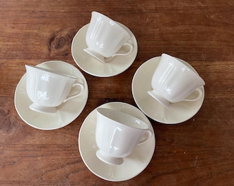 Set of 4 Elegant Wedgwood Queen's Plain Elegant Teacup/Coffeecup with Saucer-Teacup or Coffeecup and Saucer- made in England