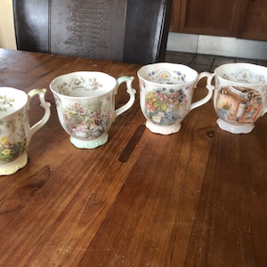 Set of 4 Gorgeous Season Royal Doulton Brambly Hedge Cup/Mug- Tea/Coffee Mug-Spring Summer Autumn Winter-Full Size-Jill Bar Clamp