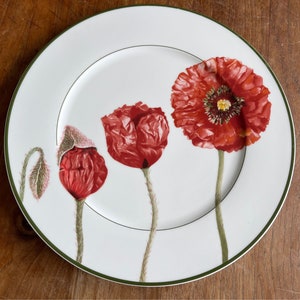 Beautiful Villeroy & Boch-Flora Poppy-Underplate-Pizza Plate-Pastry/Cake Dish-Buffet Plate-Large Round Serving Dish/Plate (Poppy)-30cm