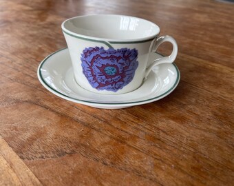 A Vintage Arabia Illusia Large Teacup 10cm With Saucer - Big 