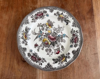 Wunderschöne Vintage-Servierplatte/Servierschale von Wedgwood Enoch Tunstall Ltd. – Orientalische/Asiatische Fasane, 28 cm, braun – selten