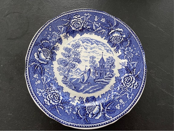 ARABIA maisema vintage plate ビンテージ プレート A Gorgeous Vintage Arabia Finland Blue Landscape-sininen Maisema