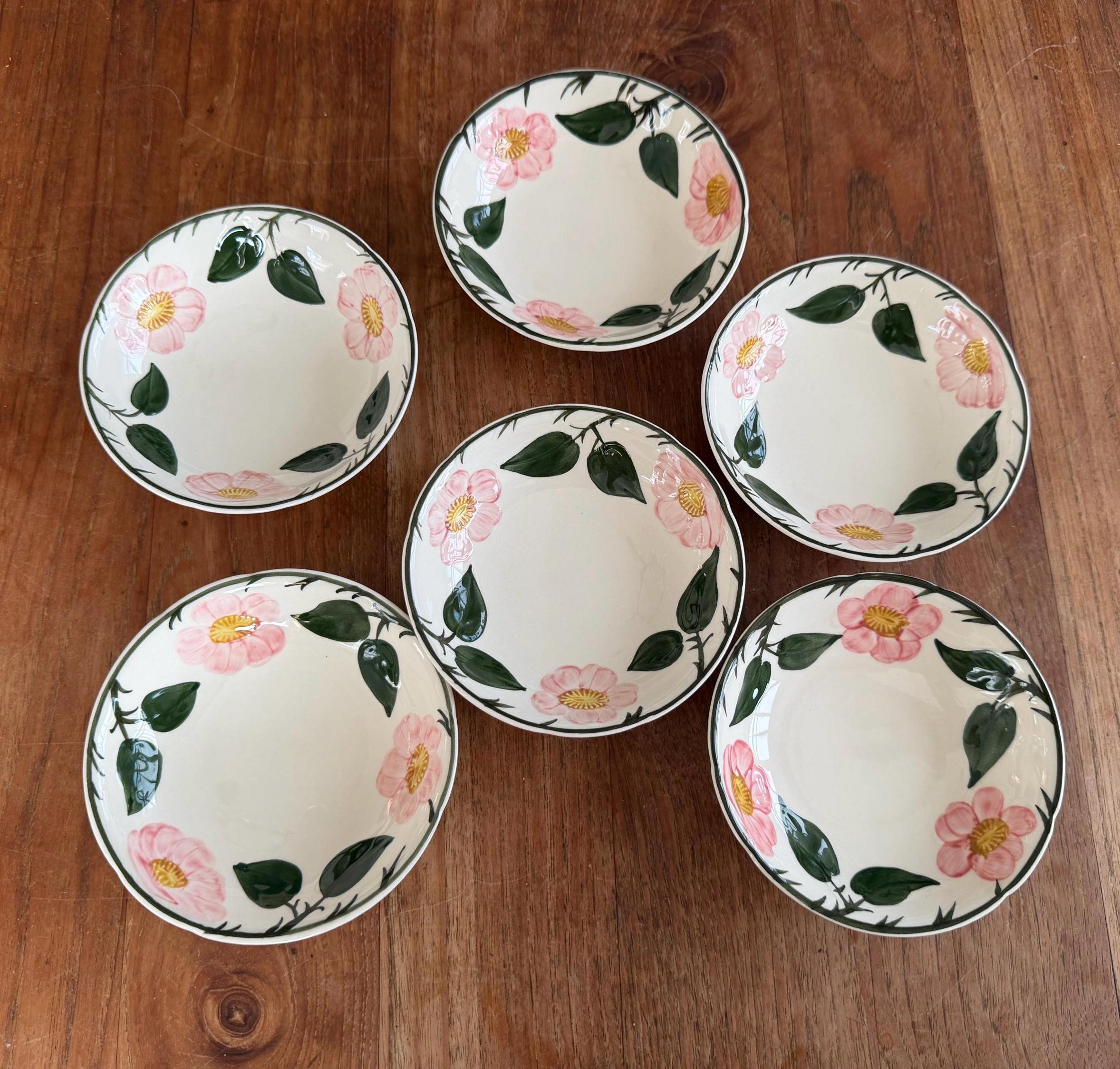 Set of 6 Beautiful Villeroy and Boch Germany Wild Rose/wildrose