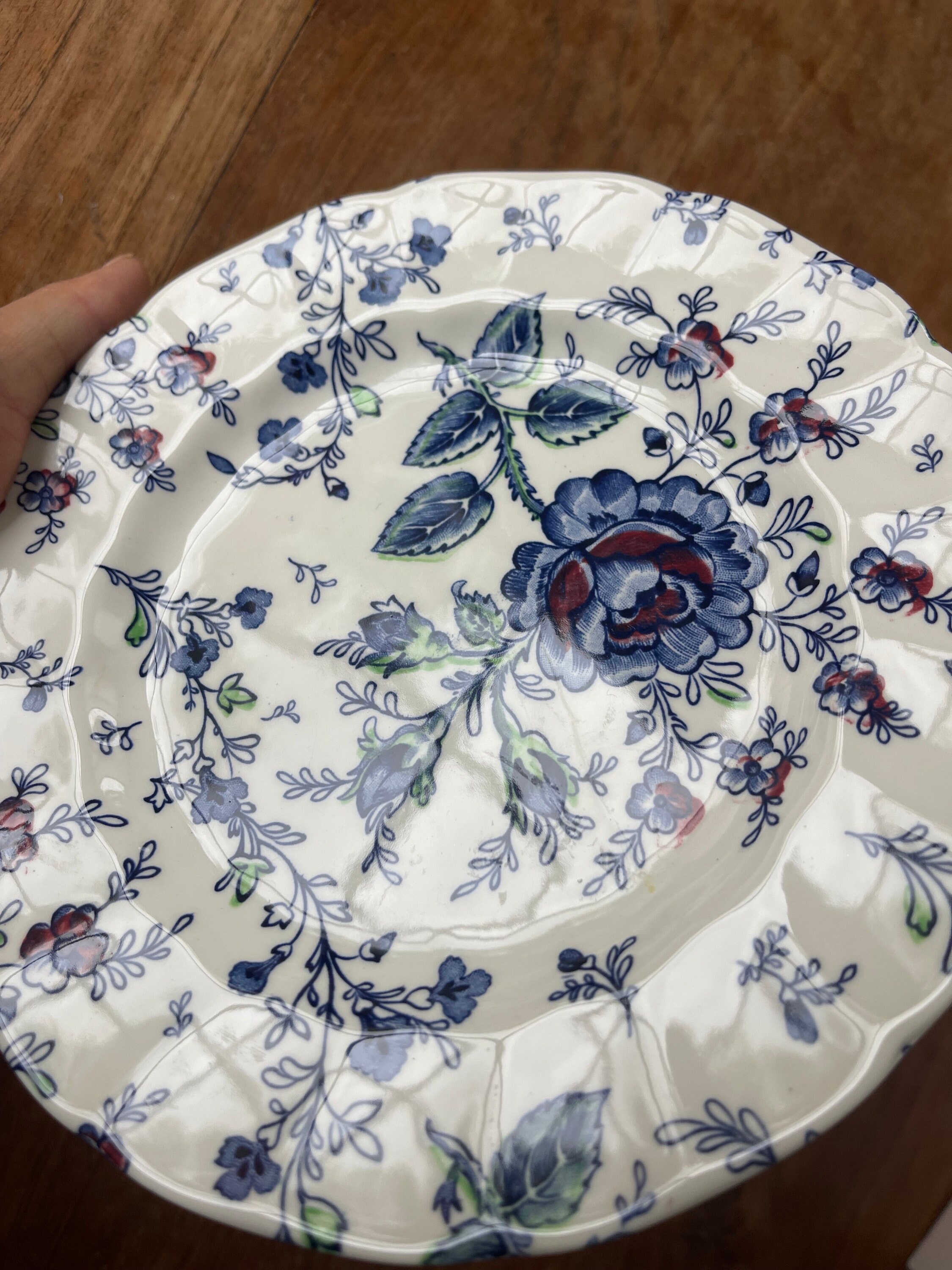 A Vintage Johnson Brothers/bros Rose Chintz Blue Breakfast