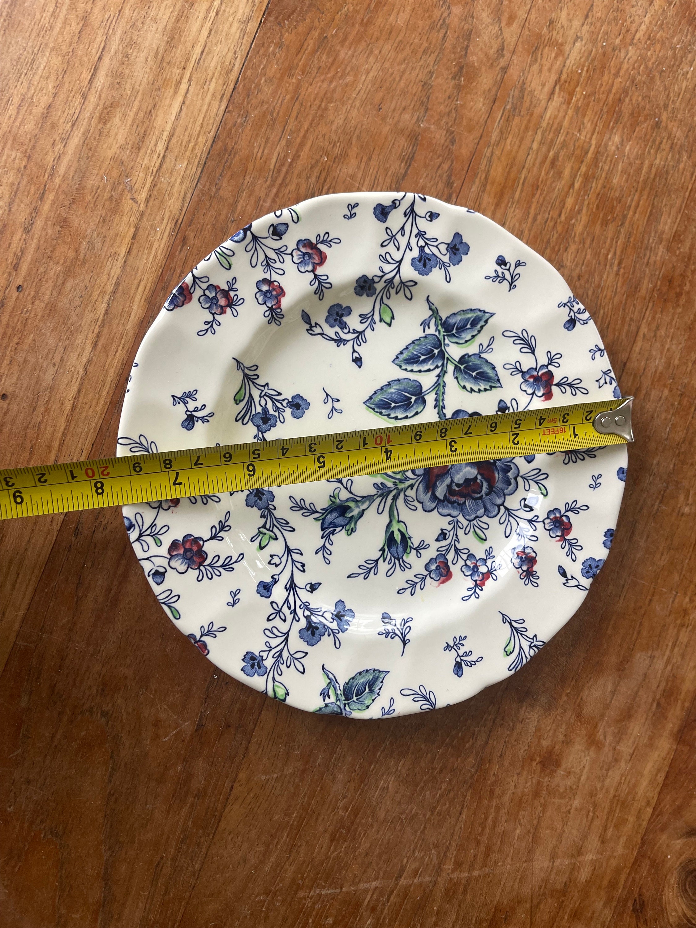 A Vintage Johnson Brothers/bros Rose Chintz Blue Breakfast Plate