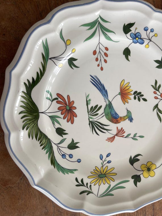 A Gorgeous Gien France-oiseaux De Paradis Dinner Plate/lunch Plate