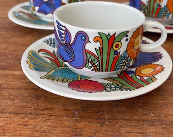 vintage Villeroy & Boch Acapulco Cup avec soucoupe - Ensemble tasse à thé et soucoupe - années 1970