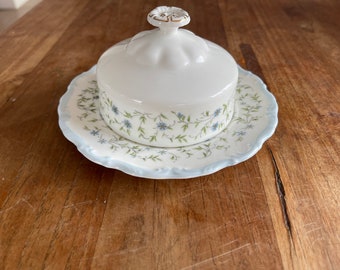A Royal Albert Bone China England-Caroline Botervloot- Coverd Butter Dish - Rare!!