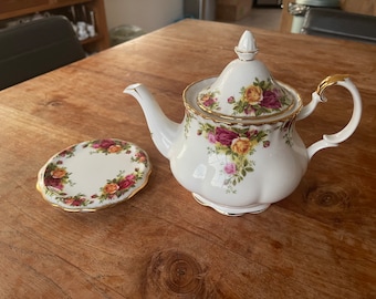 Royal Albert Old Country Rose Groot Theepot-Large Teapot- Bone China Engeland-1,2L - Rare!