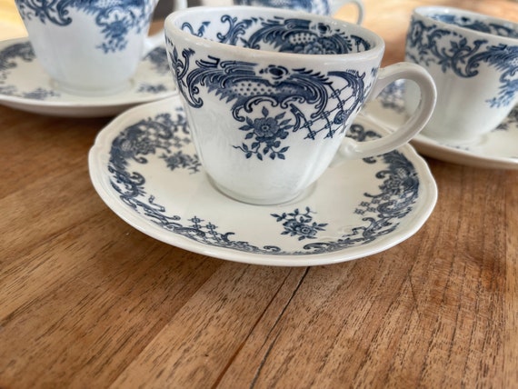 Ritzenhoff & Breker Doppio set di 6 tazze da caffè con piattini, 80 ml, grigio, porcellana, set da 6 pezzi