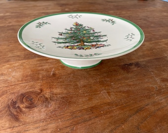 ヴィンテージ スポード クリスマスツリー 丸型脚付きケーキスタンド