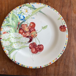 A Gorgeous Faiencerie De Gien France -cherry-breakfast Plate/lunch