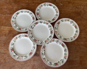 Conjunto de 6 Vintage Wedgwood Queen's Ware Provence Pasty Plate-Bread and Butter Plate-17.5cm- hecho en Inglaterra