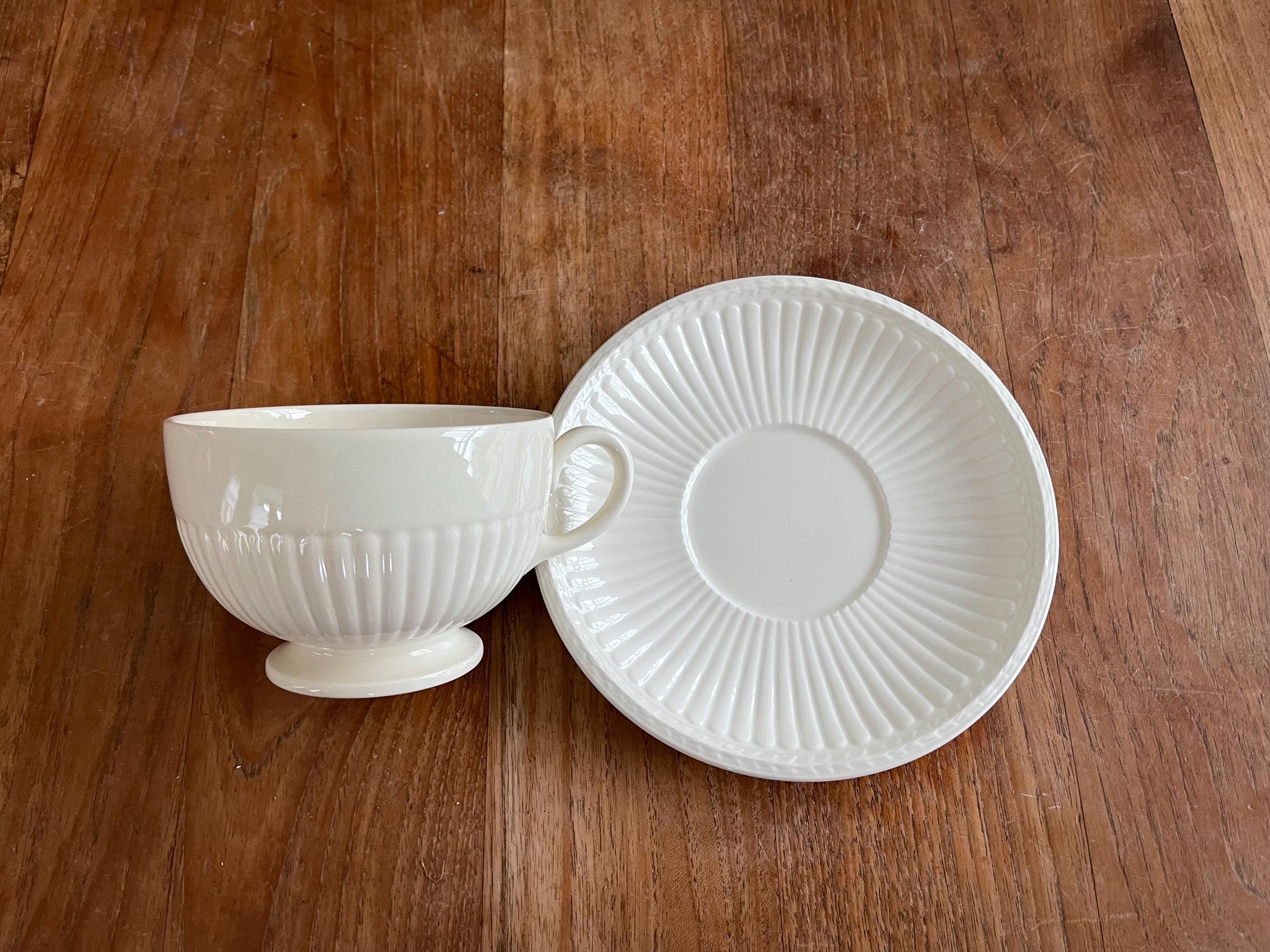 A Gorgeous Wedgwood Queen's Ware Edme Jumbo Cup and Saucer