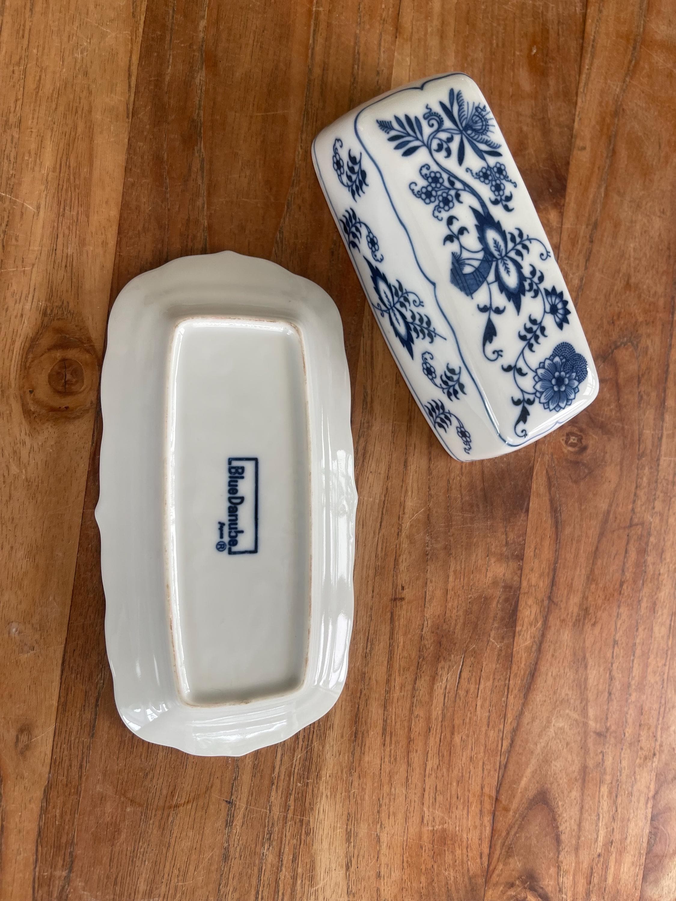 A Gorgeous Blue Danube Japan- Blue Onion Butter Dish-rectangle